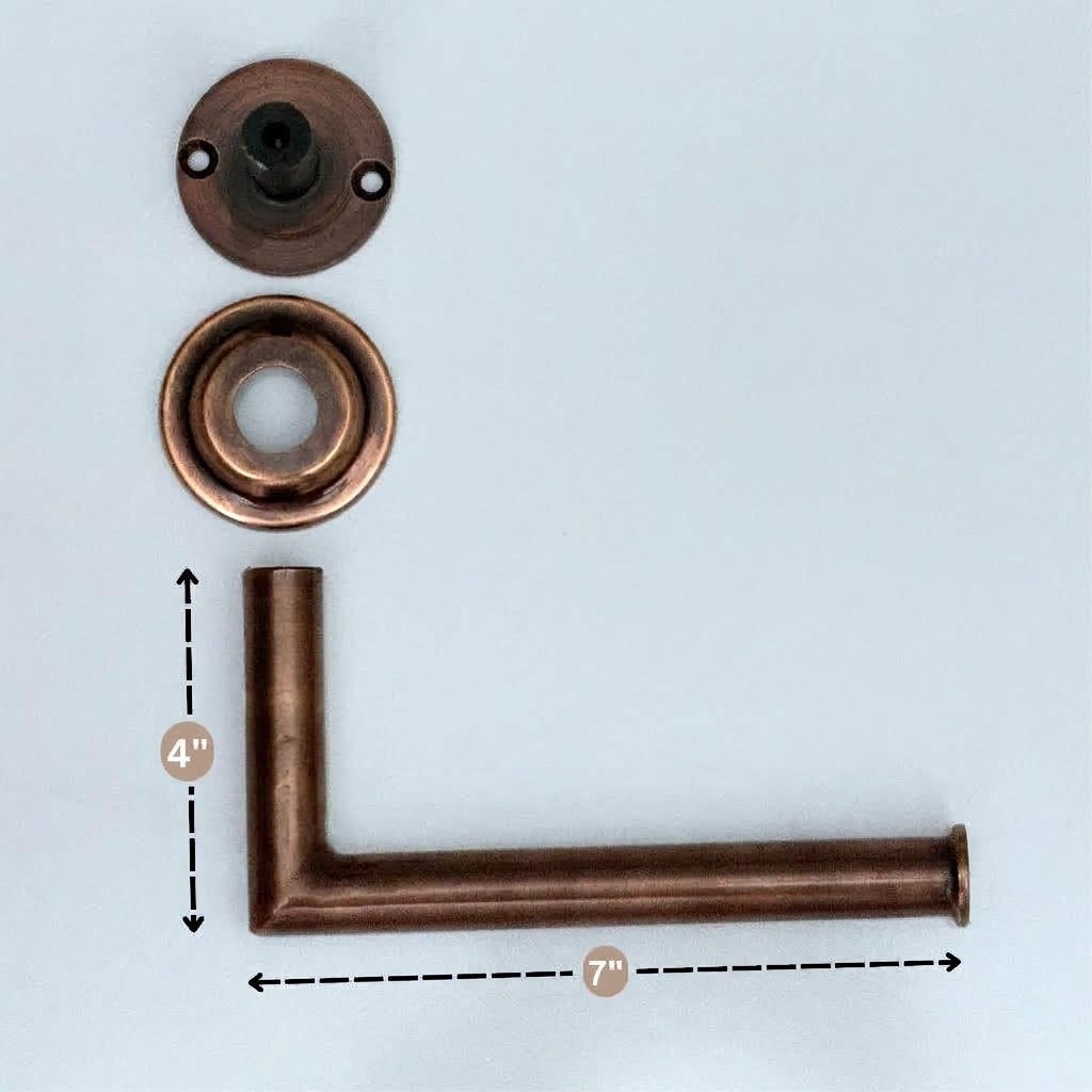 Antique Copper Wall Mount Toilet Paper Holder, Solid Copper Toilet Roll Holder