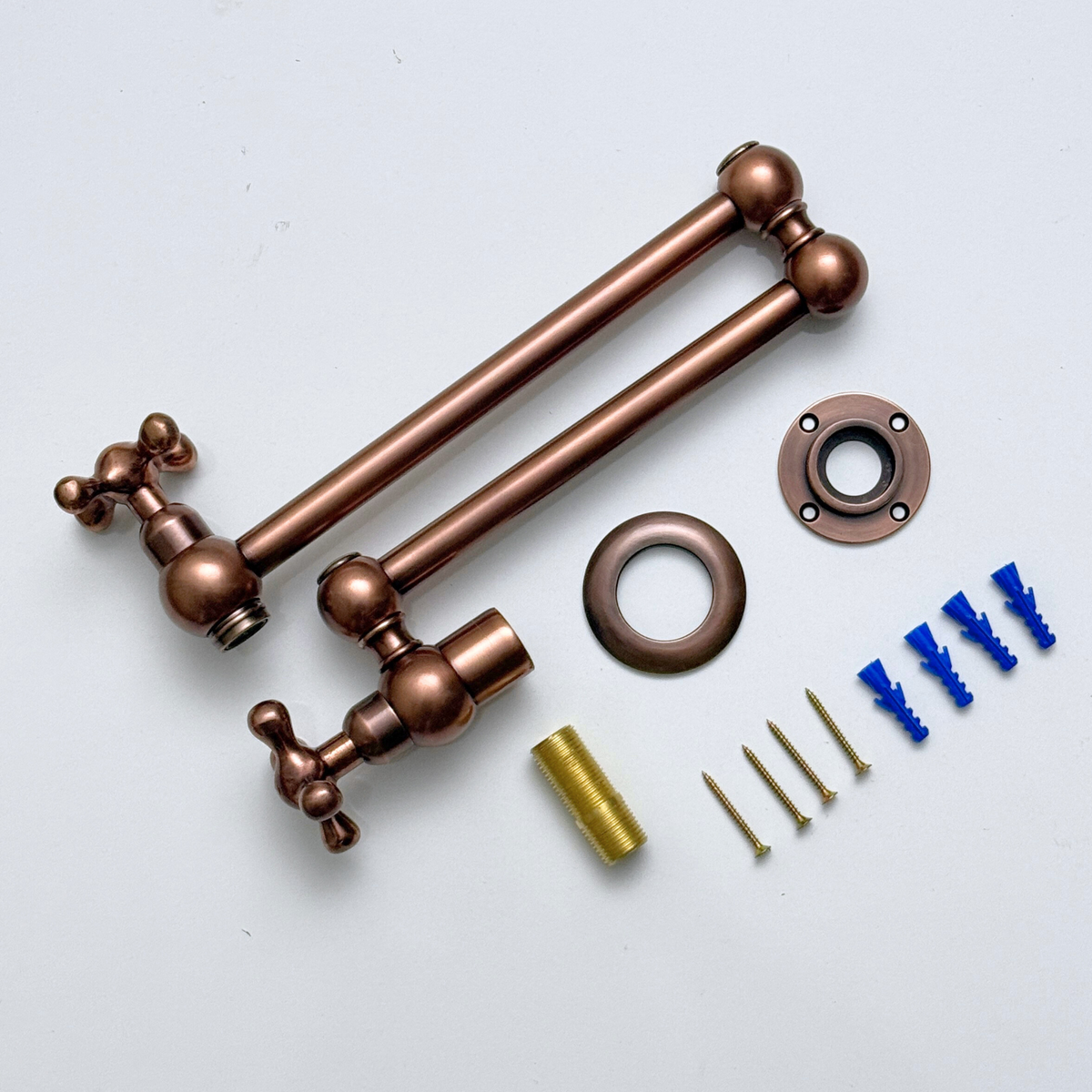 Crown cross handle option for antique copper pot filler