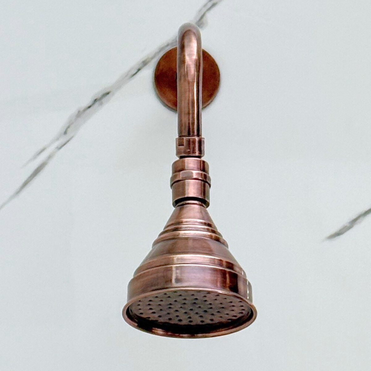 Antique Copper Rain Shower Head with Straight Arm, Adjustable Copper Shower Head - image 3