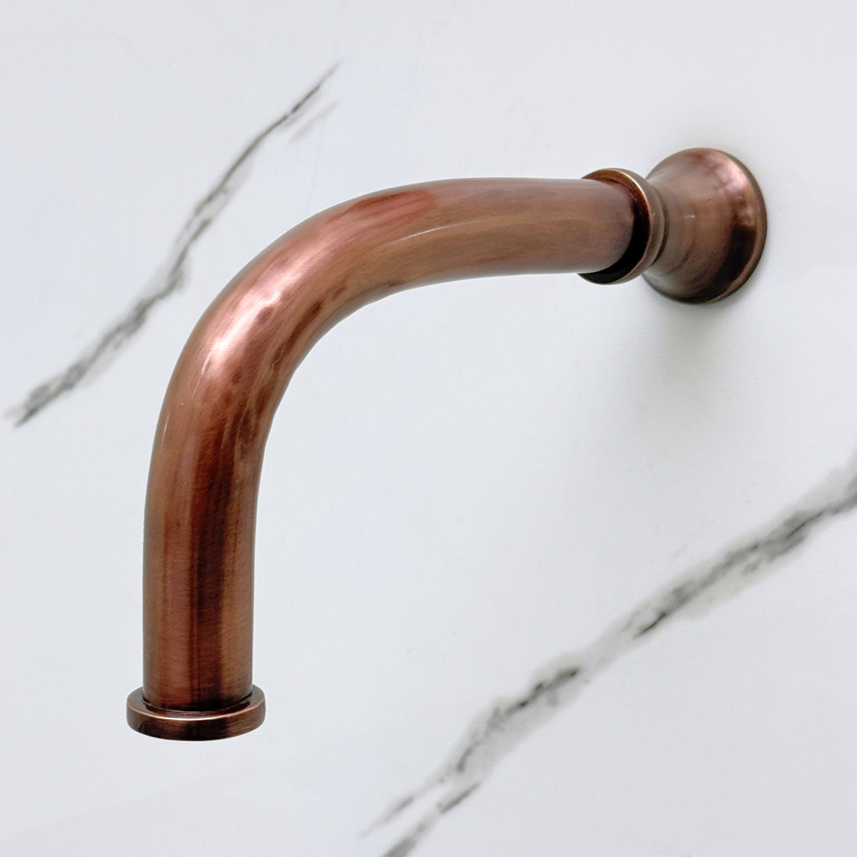 Antique Copper Adjustable Flat Round Rain Shower System with Handheld & Tub Filler — Straight arm (ACCSS-015) — detail view 11