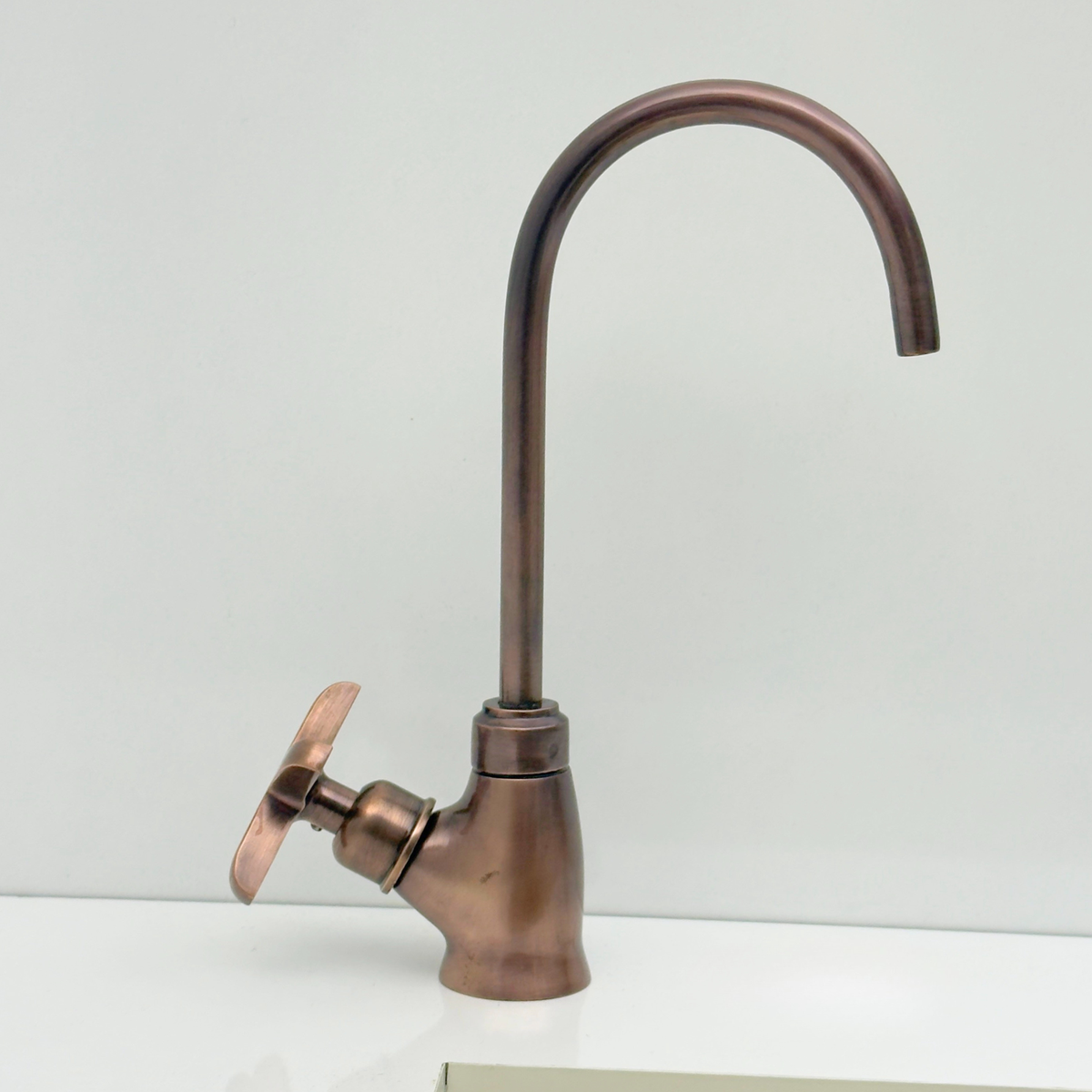 Antique Copper Cold-Water Faucet with Cross Handles – alternate view 8
