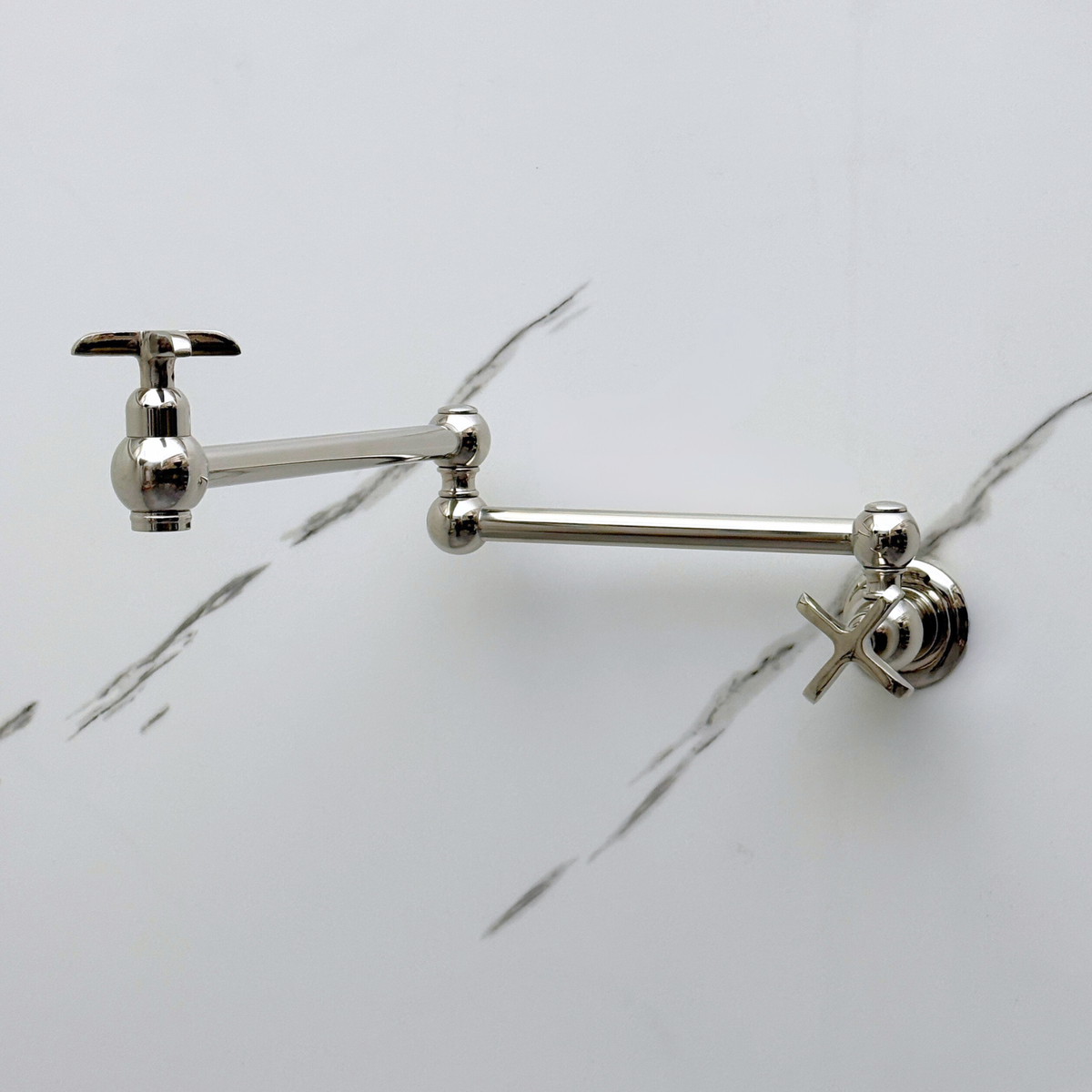 Polished Nickel Pot Filler with Cross Handles – alternate view 10