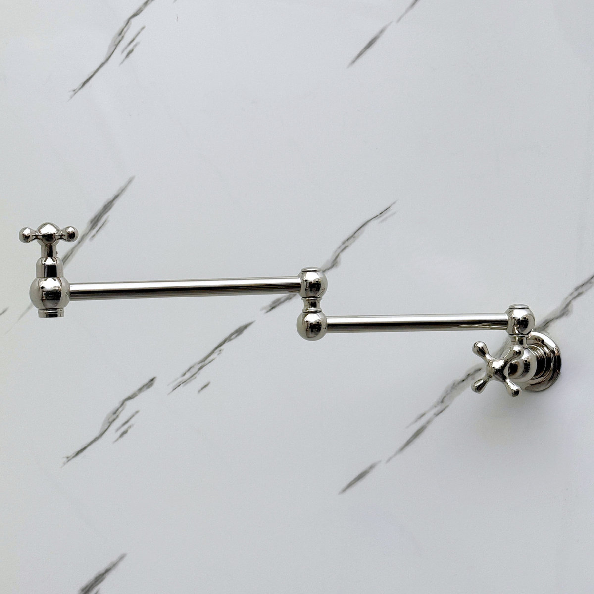 Polished Nickel Pot Filler with Cross Handles – alternate view 2