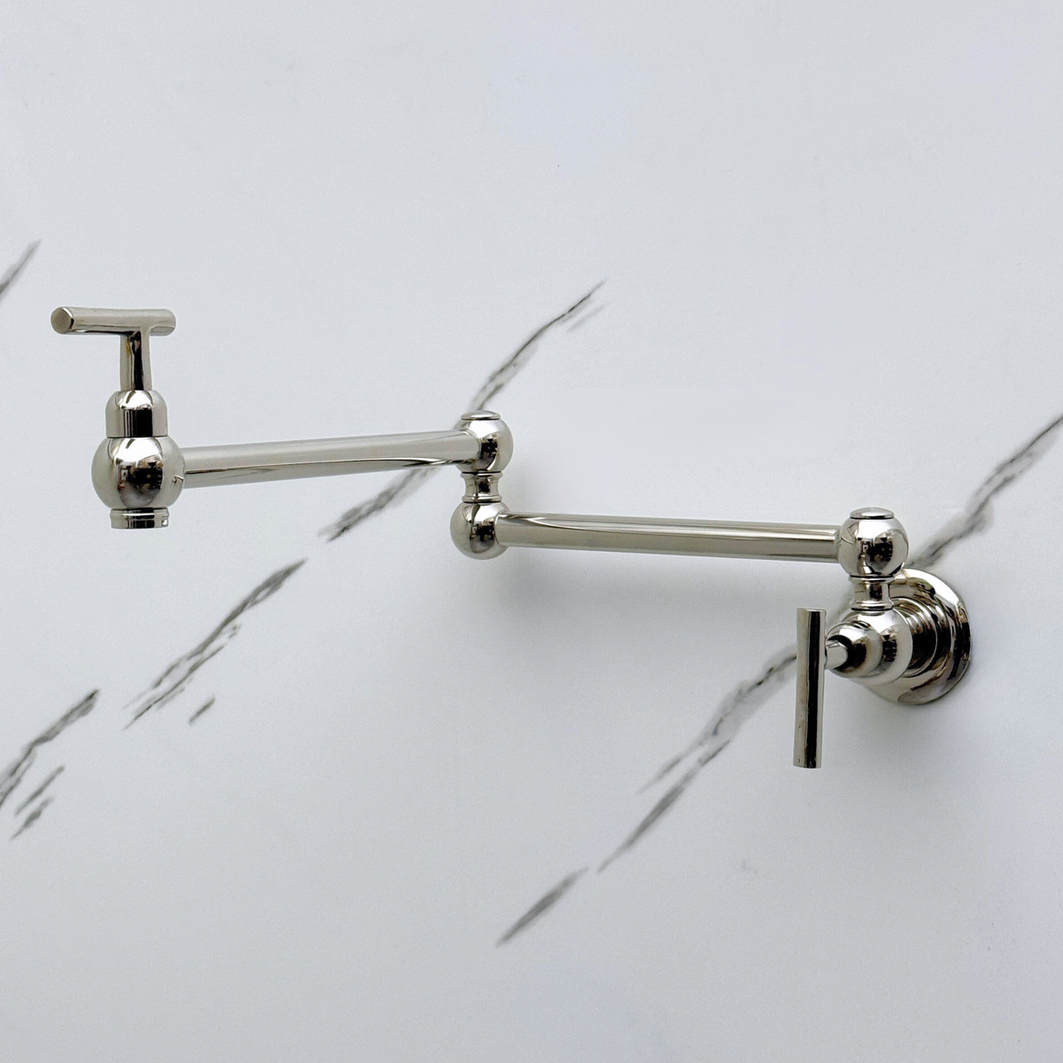 Polished Nickel Pot Filler with Lever Handles – alternate view 10