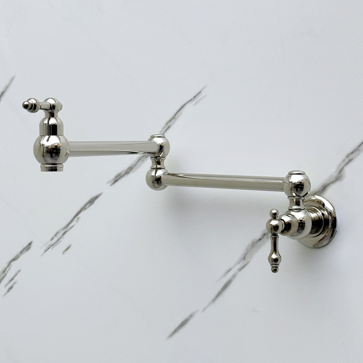 Polished Nickel Pot Filler with Lever Handles – alternate view 3
