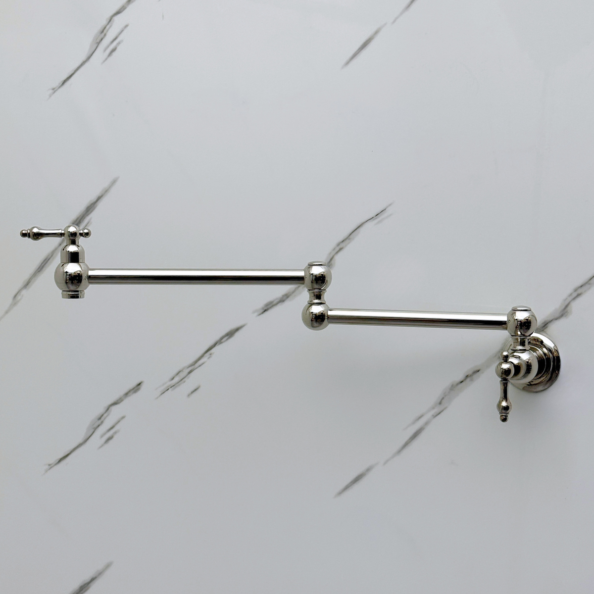 Polished Nickel Pot Filler with Lever Handles – alternate view 2