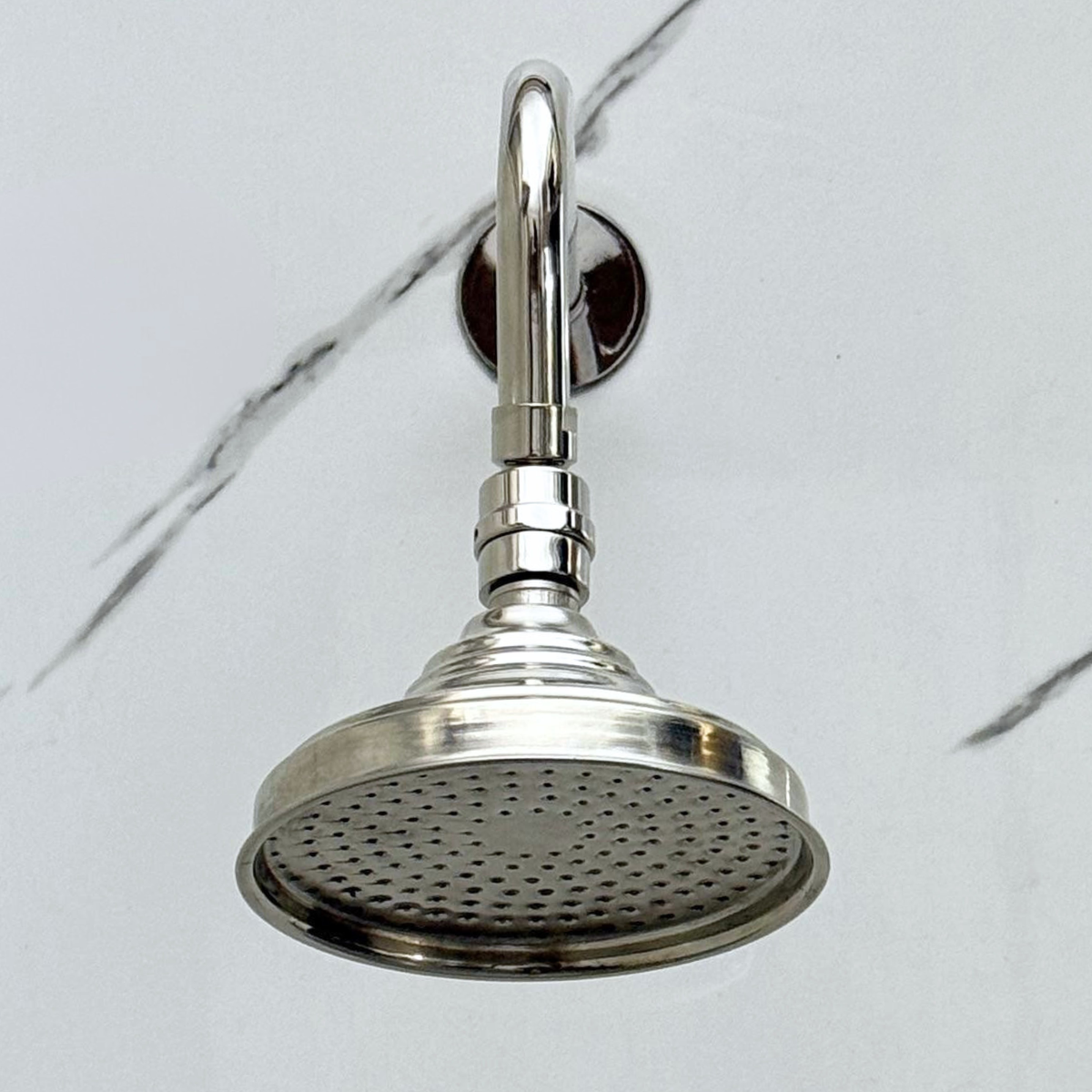 Polished Nickel Rain Shower Head with Straight Arm, Adjustable Nickel Shower Head - image 2