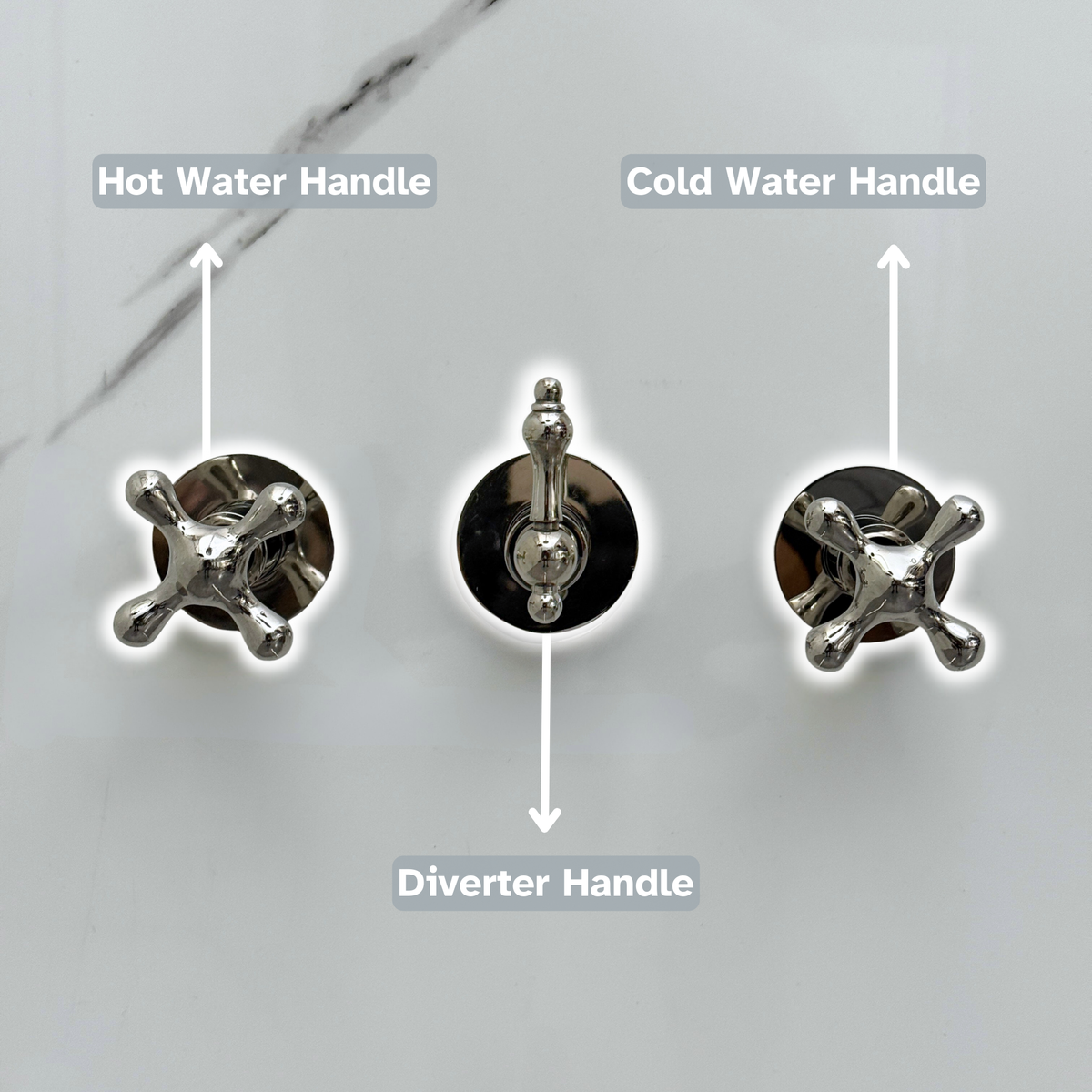 Polished Nickel Round Rain Shower System with Handheld — Short arm (PNCSS-020) — detail view 11