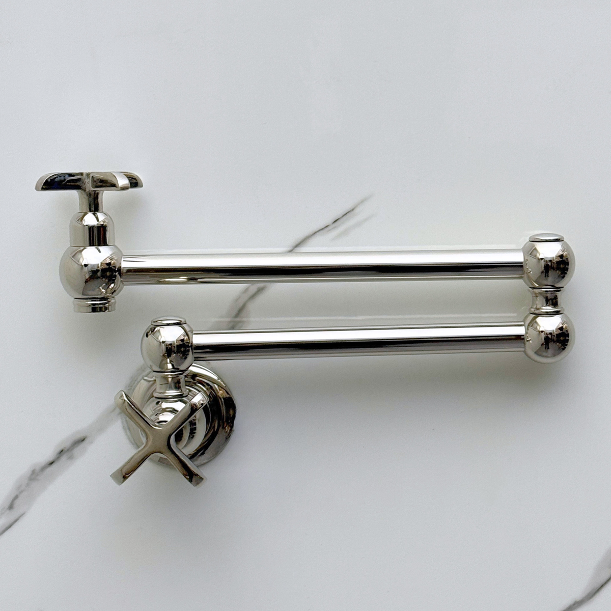Polished Nickel Pot Filler with Cross Handles – alternate view 8