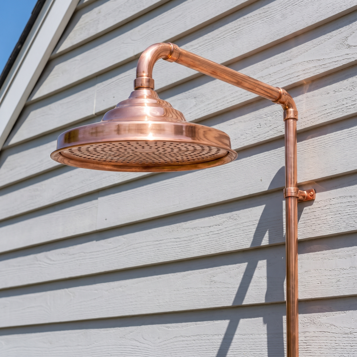 Aura Solid Copper Rain Shower Head - Unlacquered Living Finish - image 4