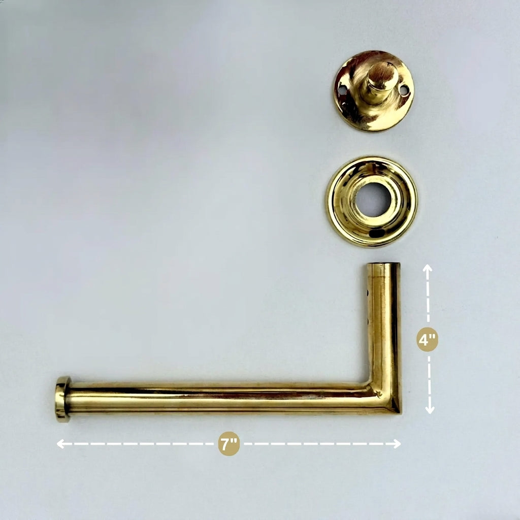Unlacquered Brass Wall Mount Toilet Paper Holder, Solid Brass Toilet Roll Holder