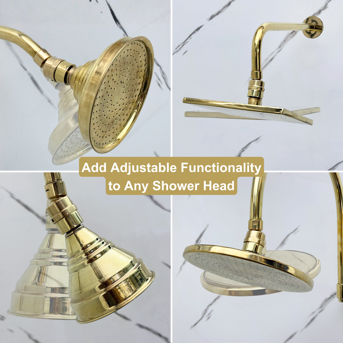 Unlacquered Brass Adjustable Shower Head Connector - image 2