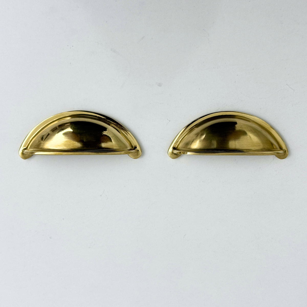 Unlacquered Brass Cup Pull Handles, Solid Brass Kitchen Bin Pull - image 4