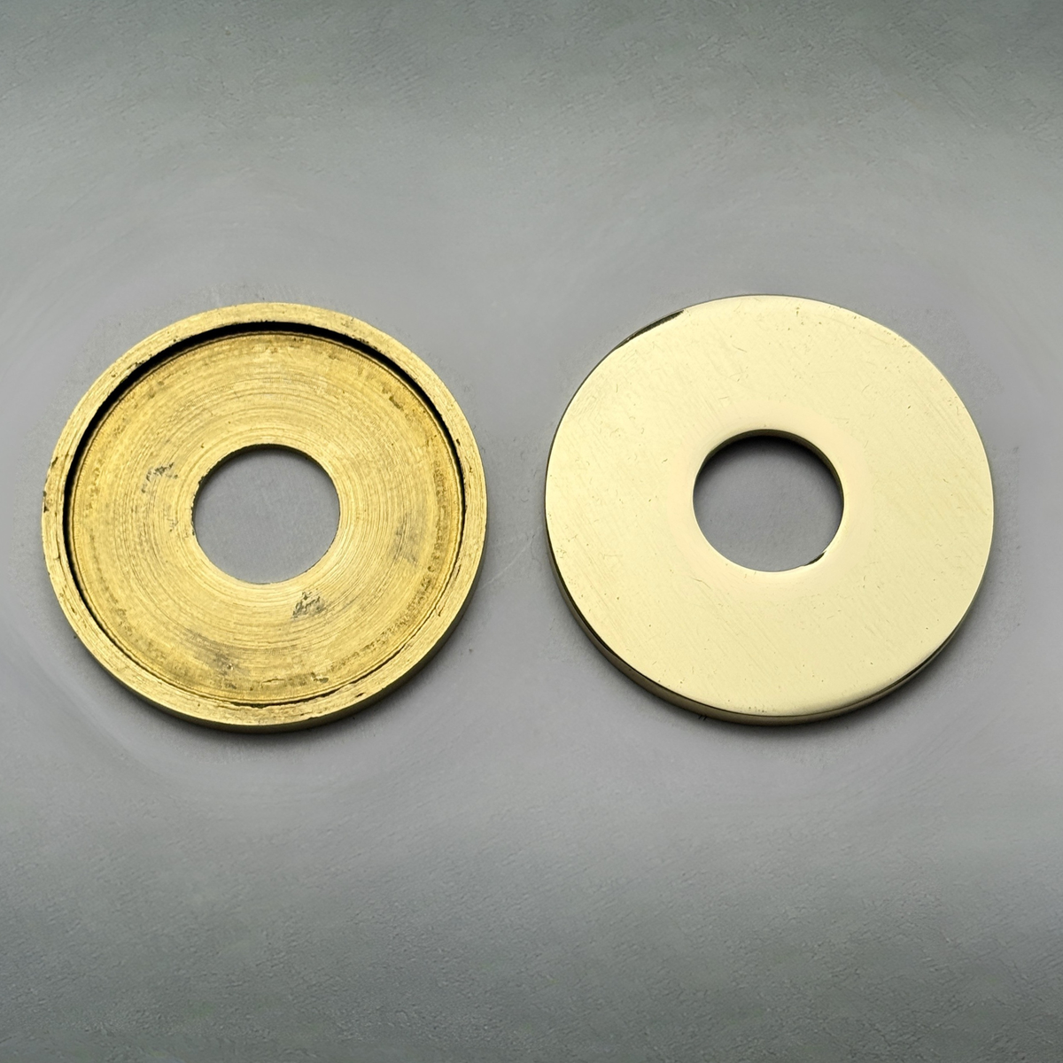 Unlacquered Brass Flat Face Plates for Wall Mount Faucets, 1/2 inch Solid Brass Flat Escutcheons - image 2