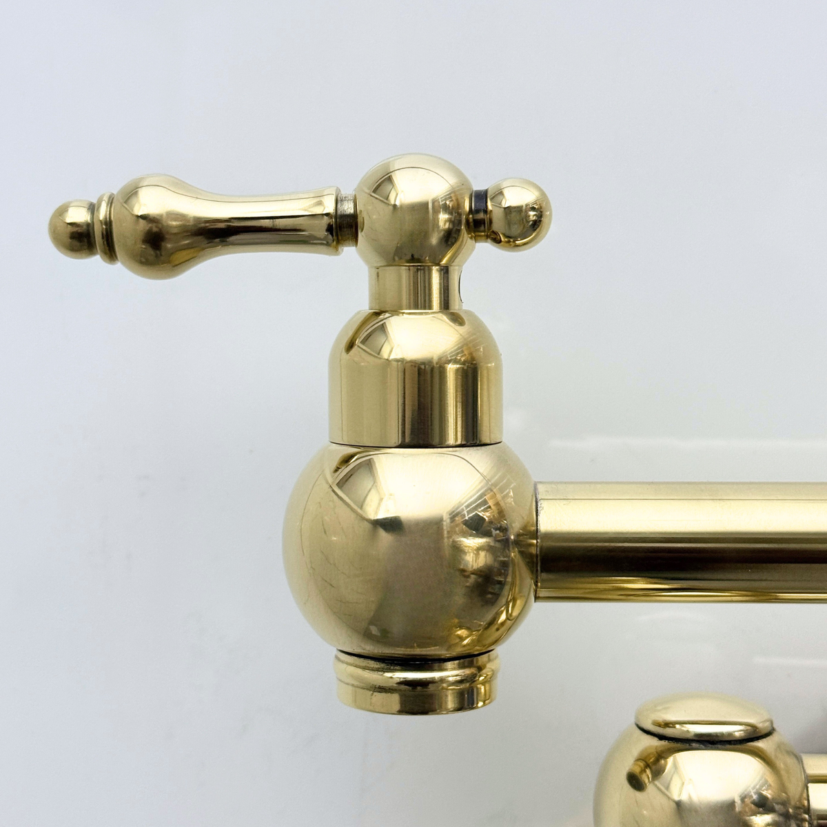 Unlacquered Brass Wall-Mount Pot Filler with Lever Handles – alternate view 9