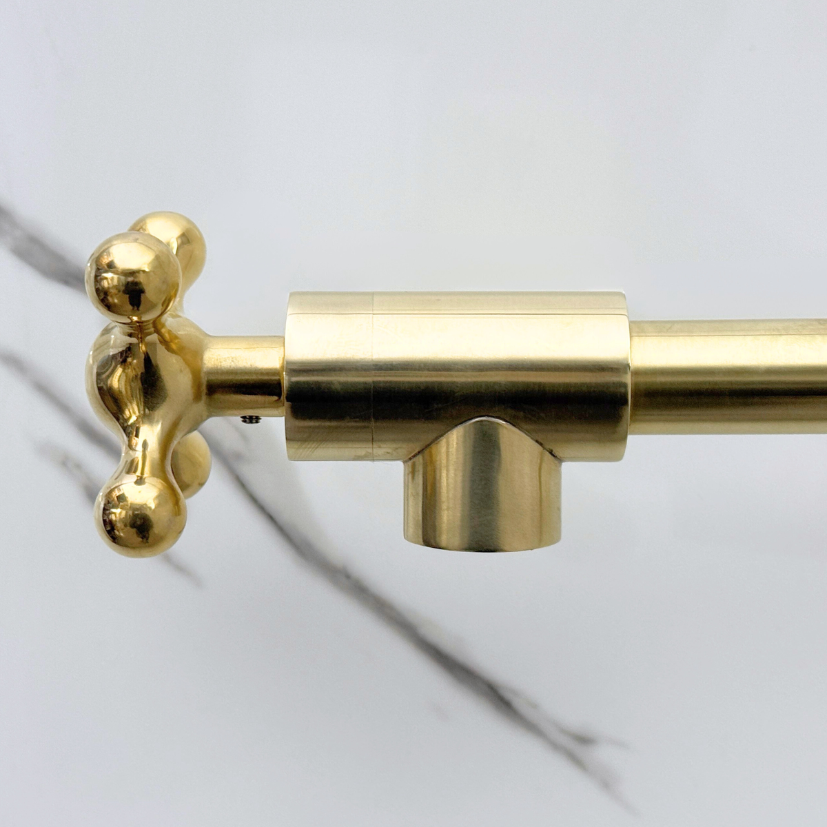 Unlacquered Brass Swing-Arm Pot Filler with Cross Handles – alternate view 3