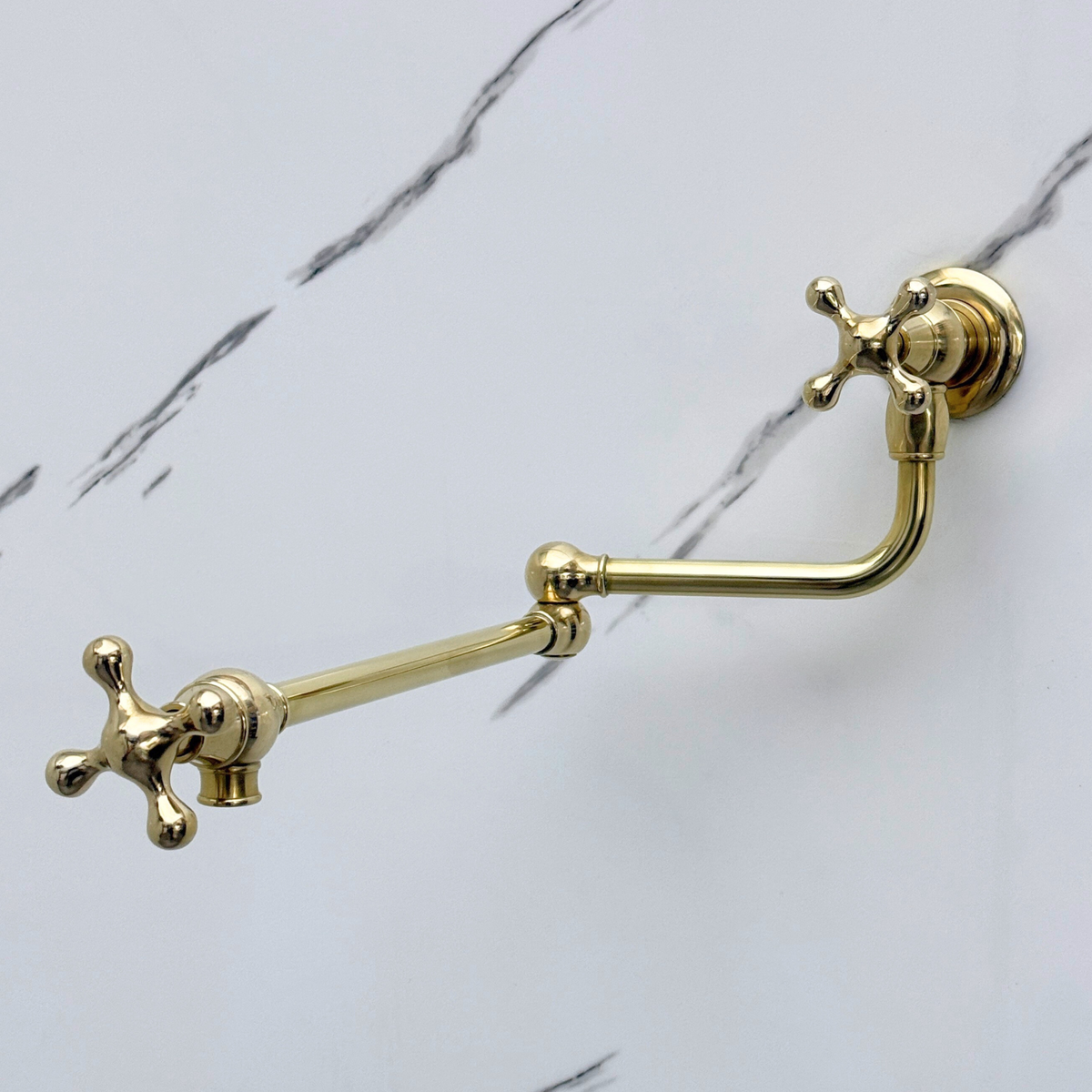 Unlacquered Brass Pot Filler with Cross Handles – alternate view 5
