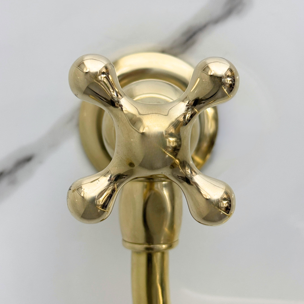 Unlacquered Brass Pot Filler with Cross Handles – alternate view 7