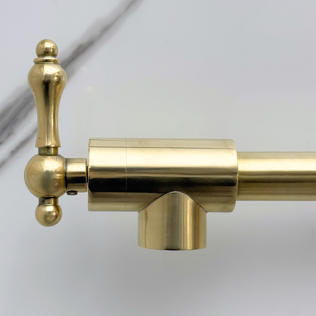 Unlacquered Brass Folding Pot Filler with Lever Handles – alternate view 3