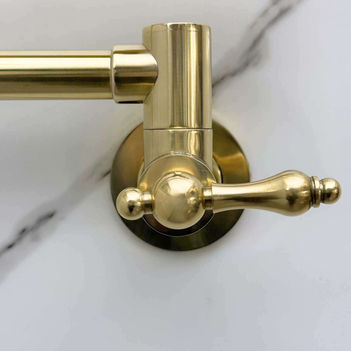 Unlacquered Brass Folding Pot Filler with Lever Handles – alternate view 5