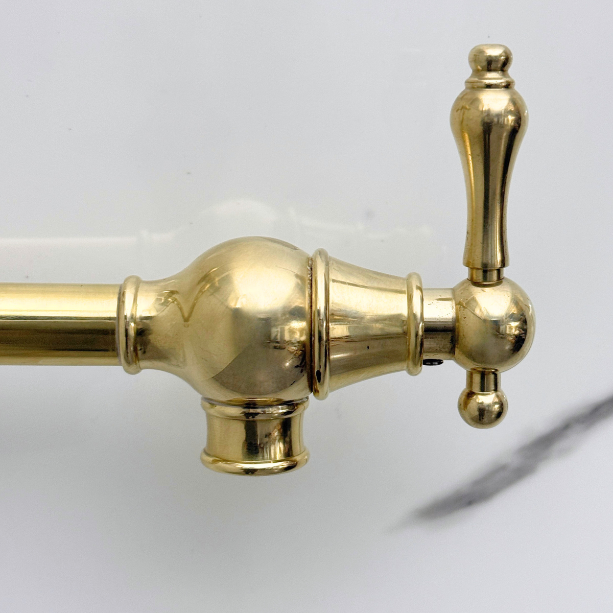 Unlacquered Brass Pot Filler with Lever Handles – alternate view 7