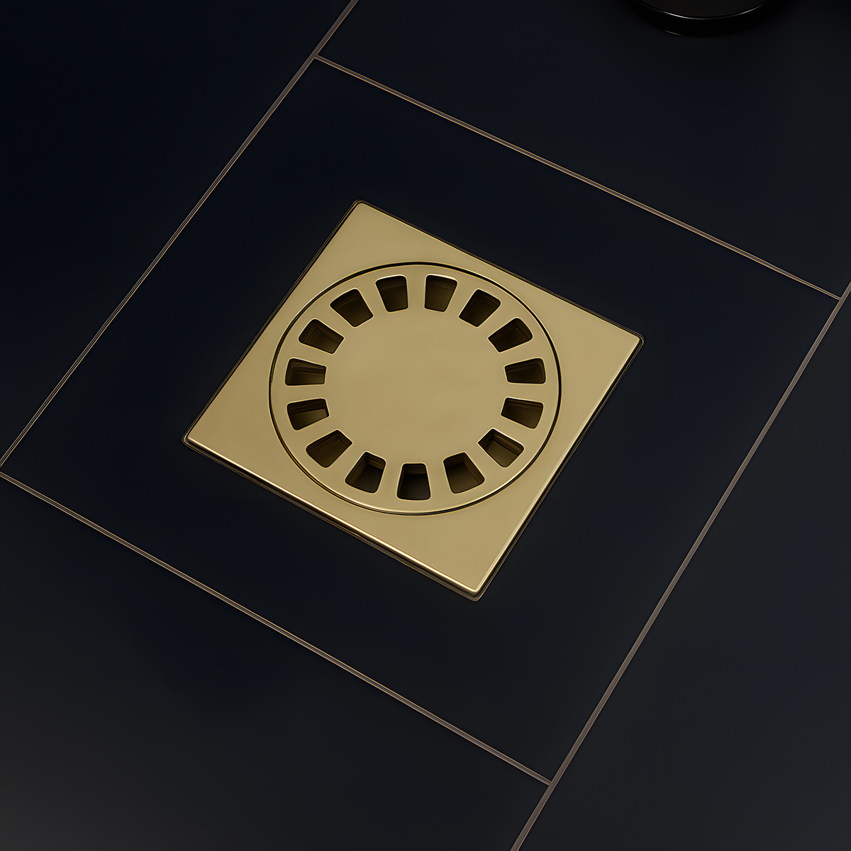 Unlacquered Brass Shower Drain with Removable Cover, Solid Brass Square Shower Drain - image 1