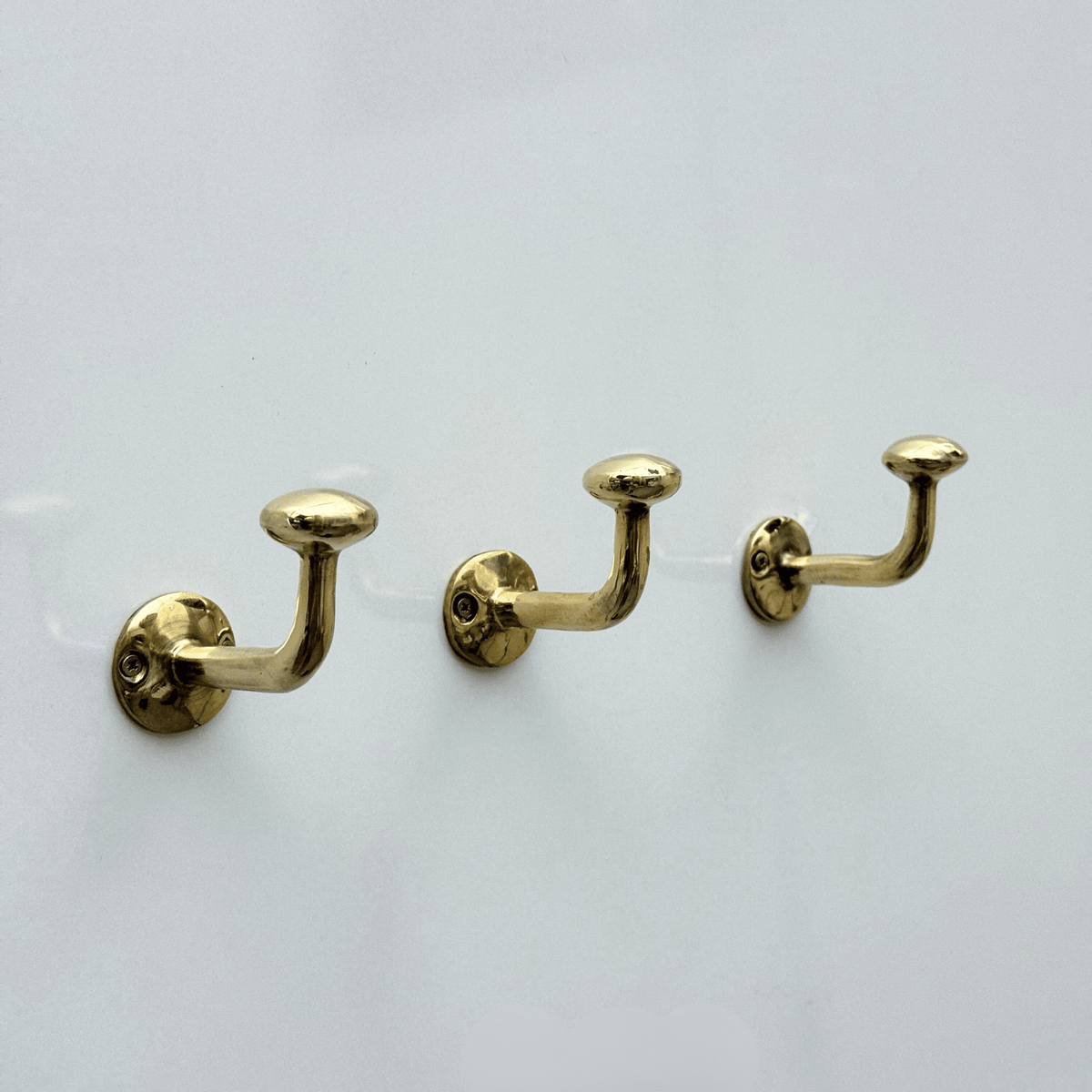 Unlacquered Brass Hooks, Solid Brass Robe Hook, Wall Mount Robe Hooks, Heavy Duty Single Hook - Vintaless