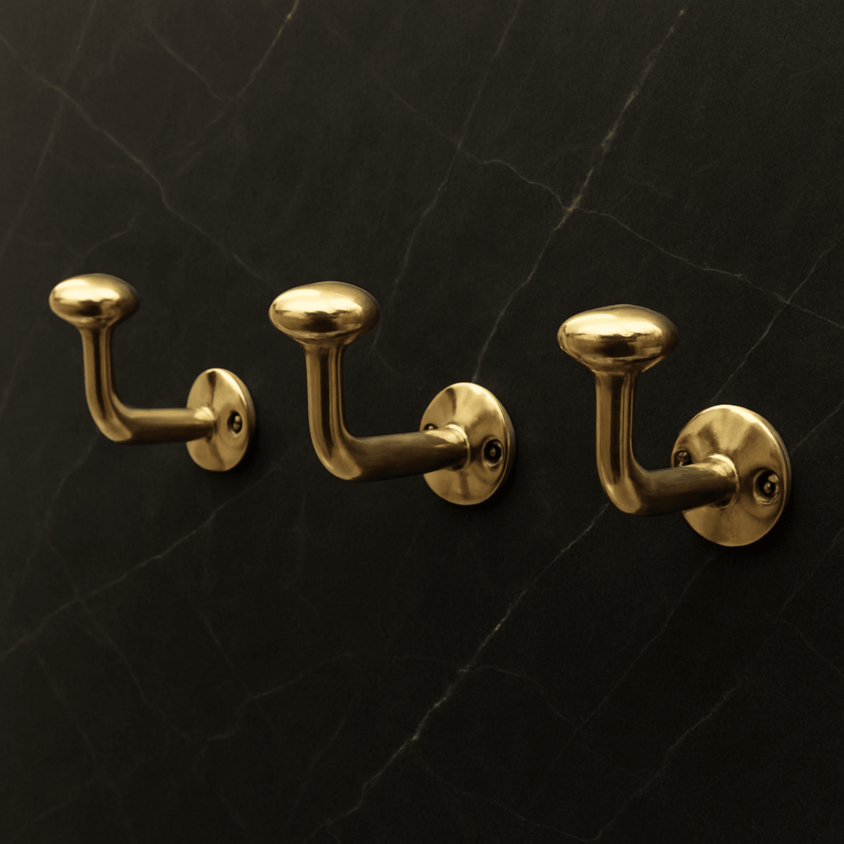 Unlacquered Brass Hooks, Solid Brass Robe Hook, Wall Mount Robe Hooks, Heavy Duty Single Hook - Vintaless