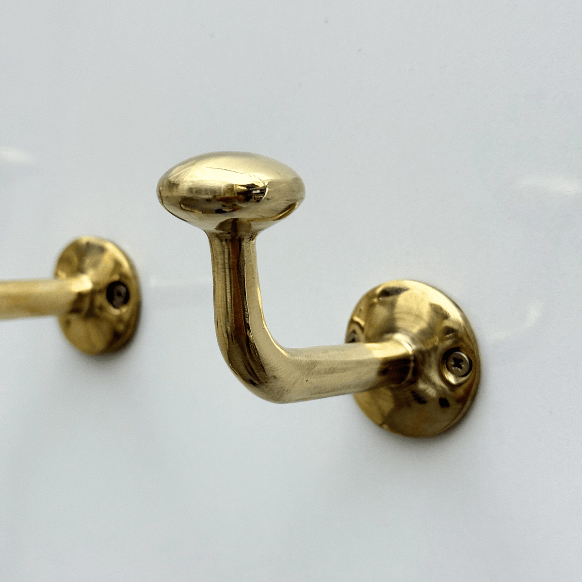 Unlacquered Brass Hooks, Solid Brass Robe Hook, Wall Mount Robe Hooks, Heavy Duty Single Hook - Vintaless