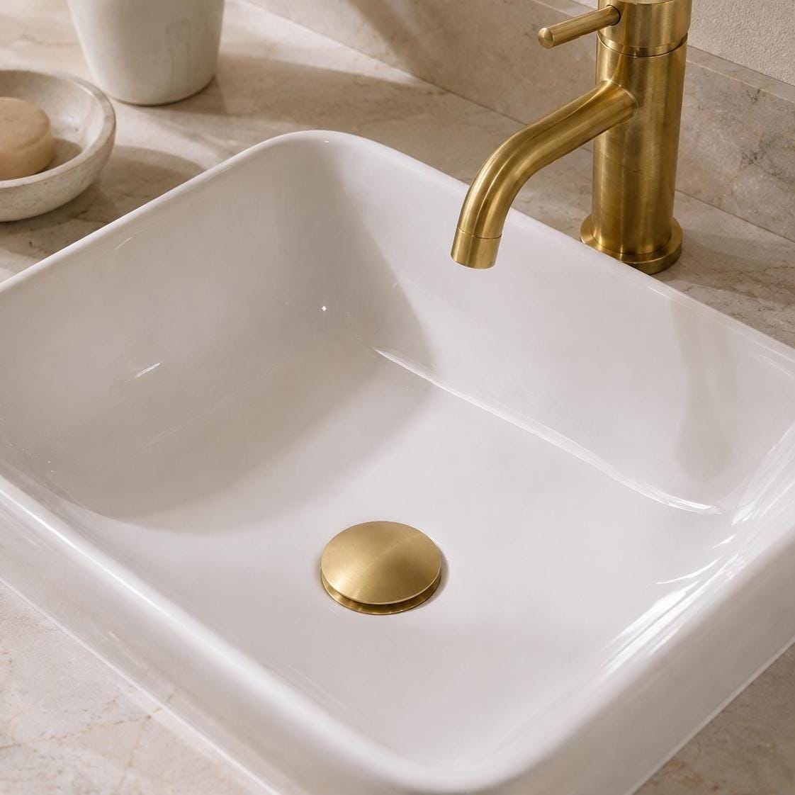 Unlacquered Brass Pop-Up Sink Drain - Vintaless
