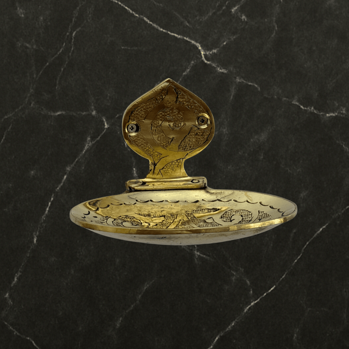 Unlacquered Brass Soap Dish, Wall-Mounted Engraved Brass Soap Tray - Vintaless