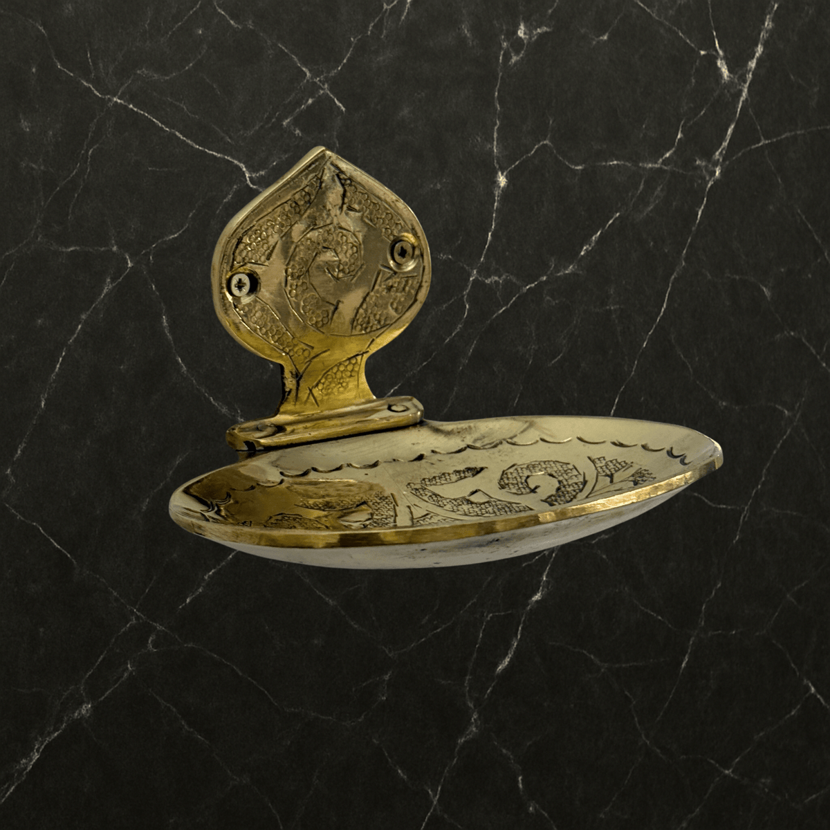 Unlacquered Brass Soap Dish, Wall-Mounted Engraved Brass Soap Tray - Vintaless