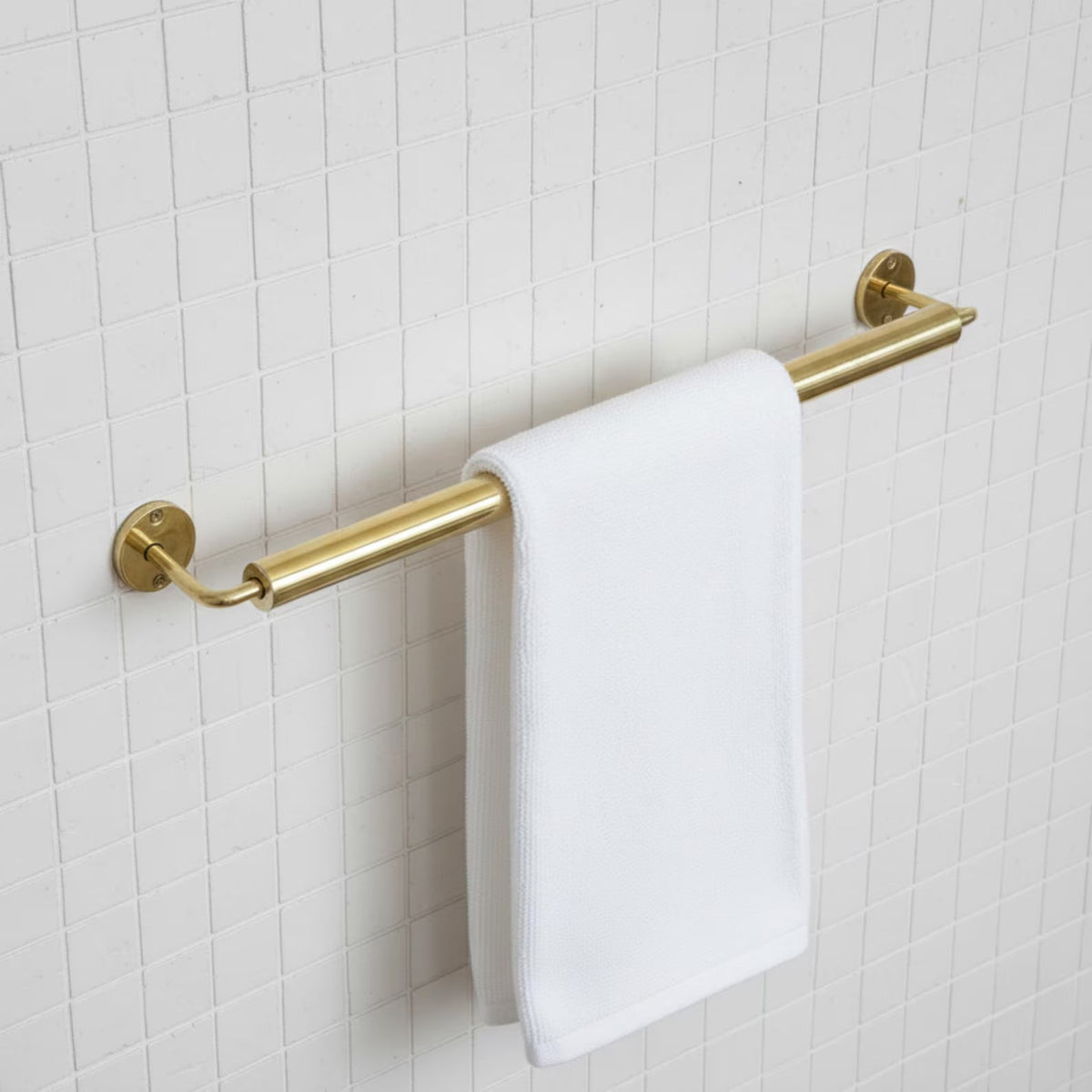 Unlacquered Brass Towel Holder, Solid Brass Wall Mounted Bar, Brass Towel Rack, Brass Rod, Brass Towel Rail - Vintaless