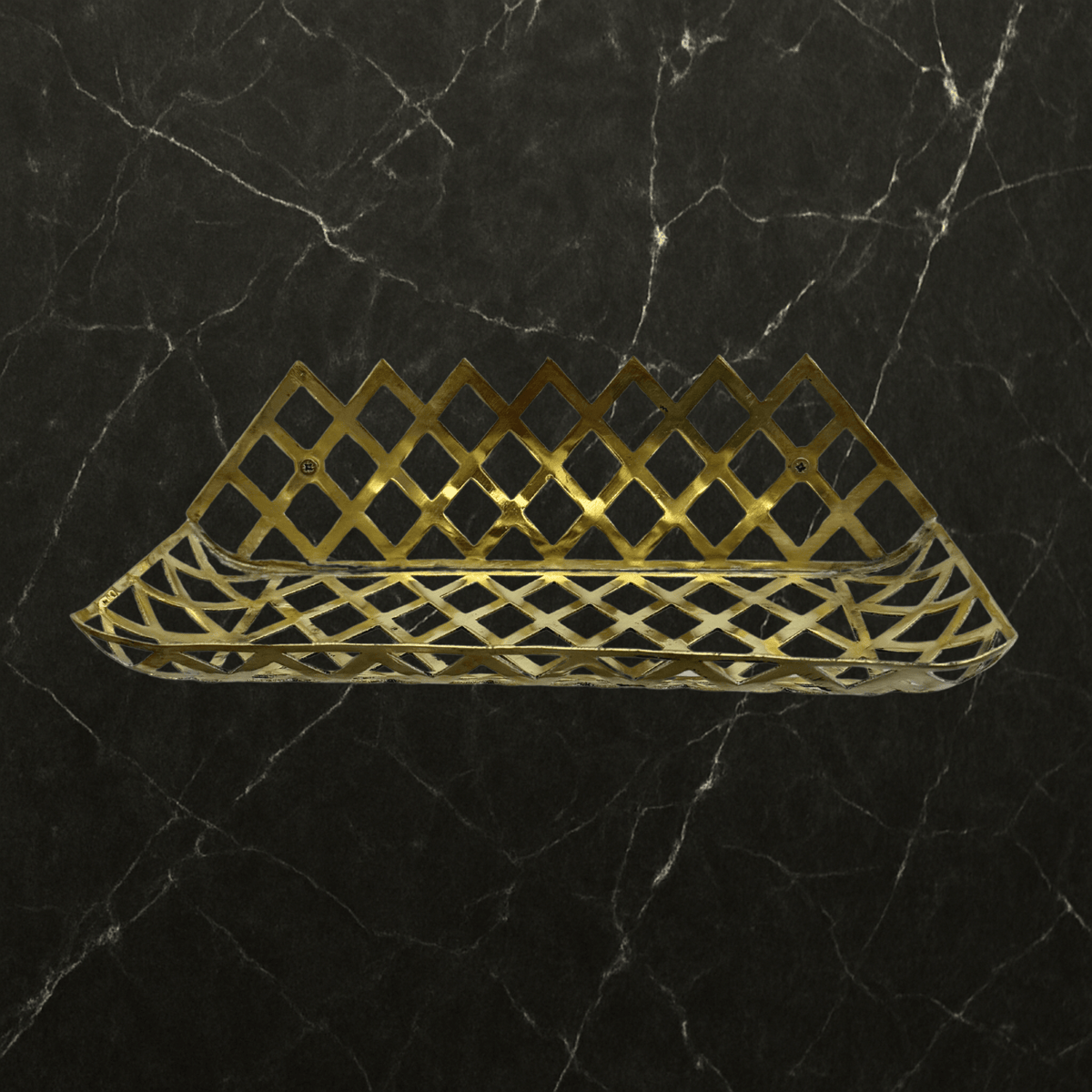 Unlacquered Brass Wall Shelf, Solid Brass Bathroom Shelf, Brass Soap Holder, Bathroom Brass Accessories - Vintaless