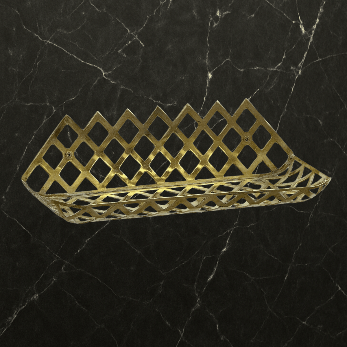 Unlacquered Brass Wall Shelf, Solid Brass Bathroom Shelf, Brass Soap Holder, Bathroom Brass Accessories - Vintaless