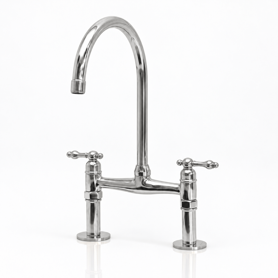 Atlas Polished Nickel bridge faucet, pearl only