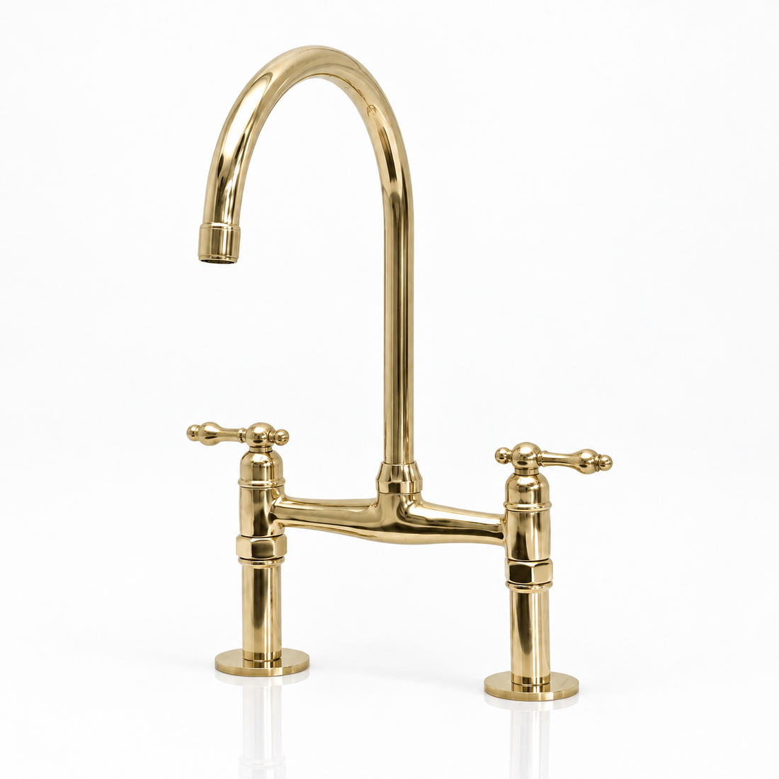Atlas bridge faucet in Unlacquered Brass