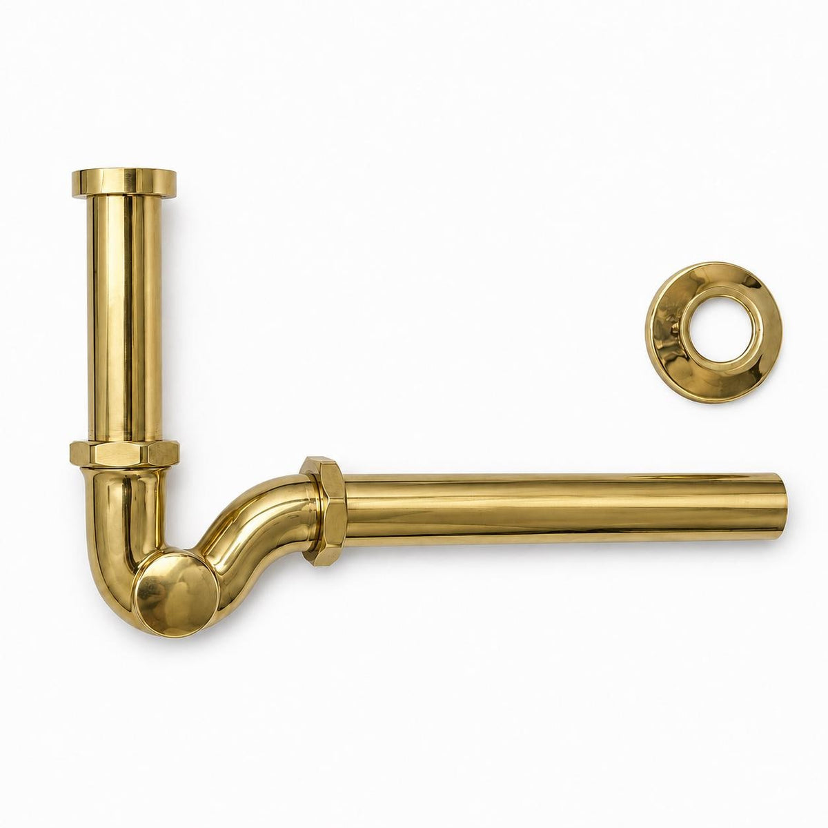 Unlacquered Brass P-Trap Drain Pipe