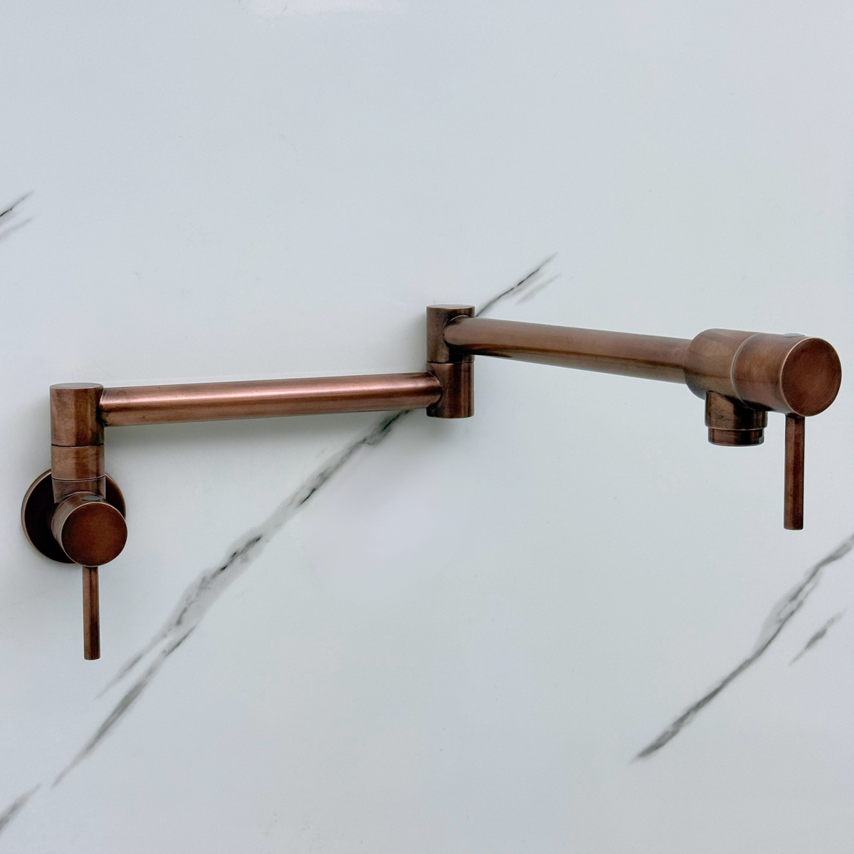Wall-mounted antique copper pot filler with folding arm