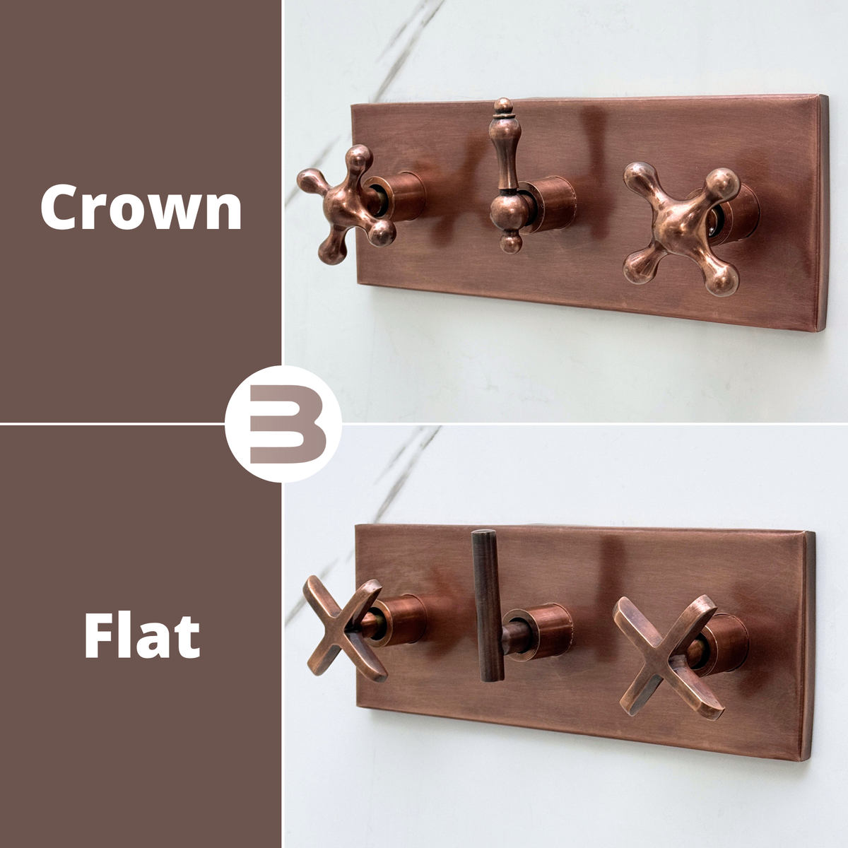 Antique Copper Adjustable Flat Round Rain Shower System with Handheld — Arcuate arm (ACCSS-012) — detail view 11