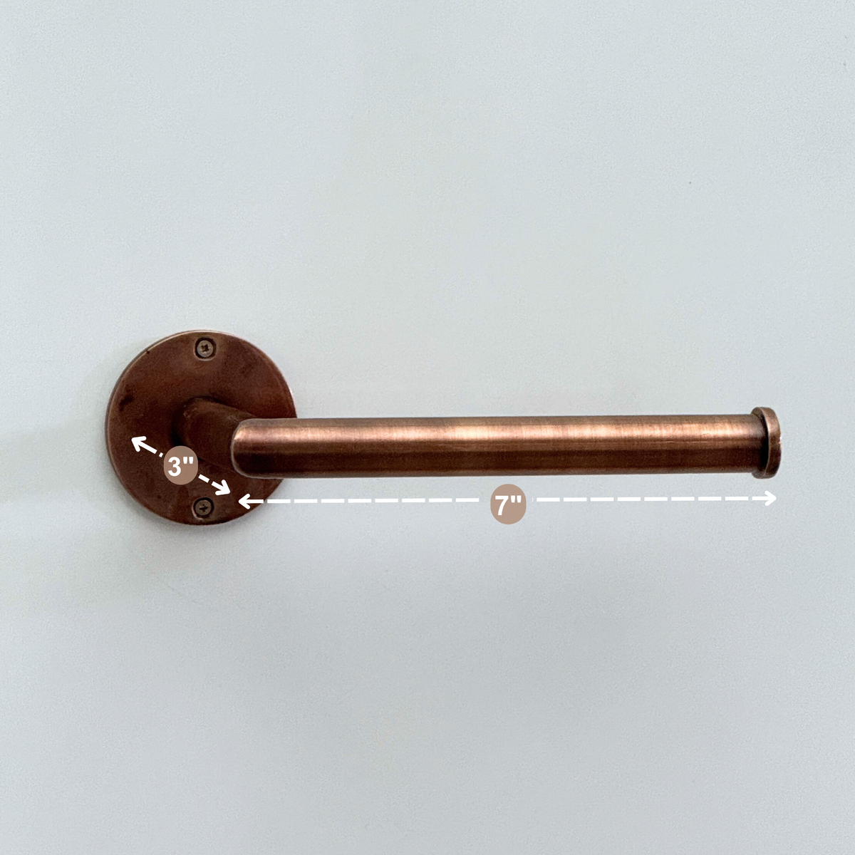 Antique Copper Toilet Paper Holder, Solid Copper Wall Mount Toilet Roll Holder - image 6