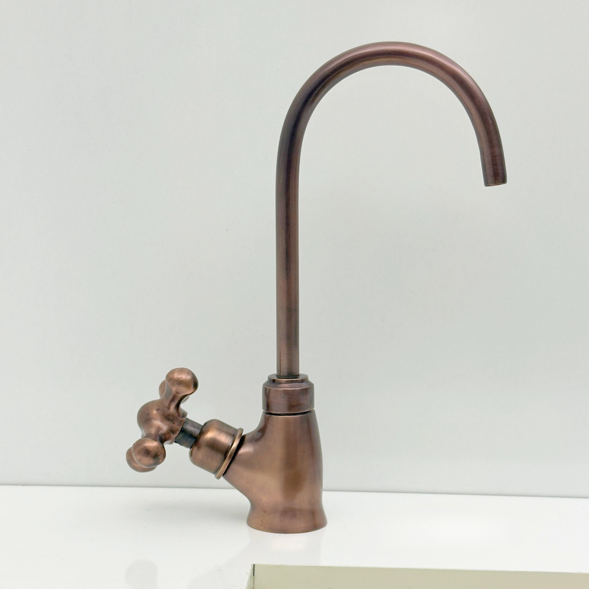 Antique Copper Cold-Water Faucet with Cross Handles – alternate view 7