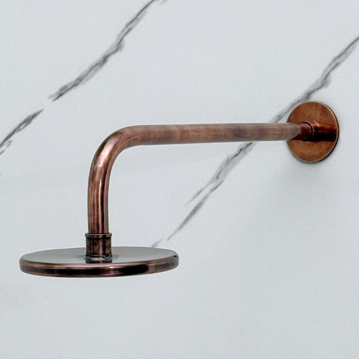 Antique Copper Flat Rain Shower Head with Straight Arm, Adjustable Copper Shower Head - image 4