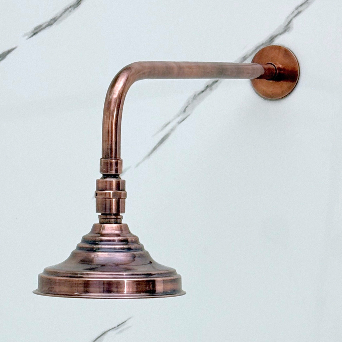 Antique Copper Rain Shower Head with Straight Arm, Adjustable Copper Shower Head - image 1