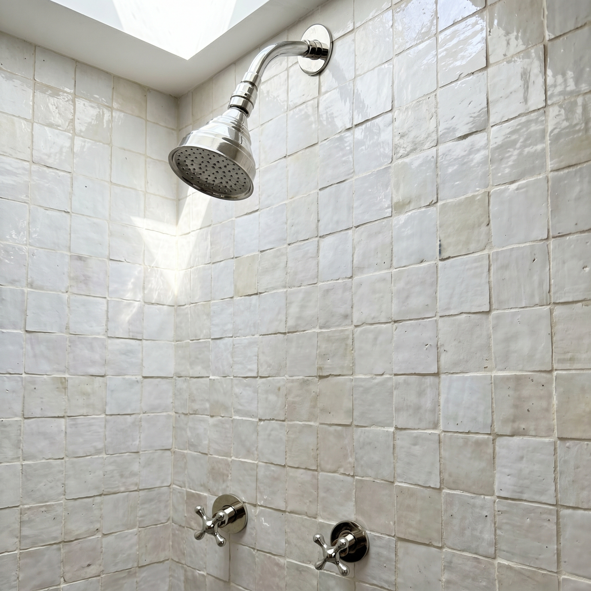 Polished Nickel Adjustable Round Rain Shower System — Short arm (PNCSS-008) — shower system overview