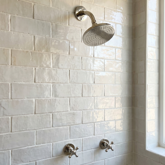 Polished Nickel Adjustable Flat Round Rain Shower System — Short arm (PNCSS-007) — shower system overview