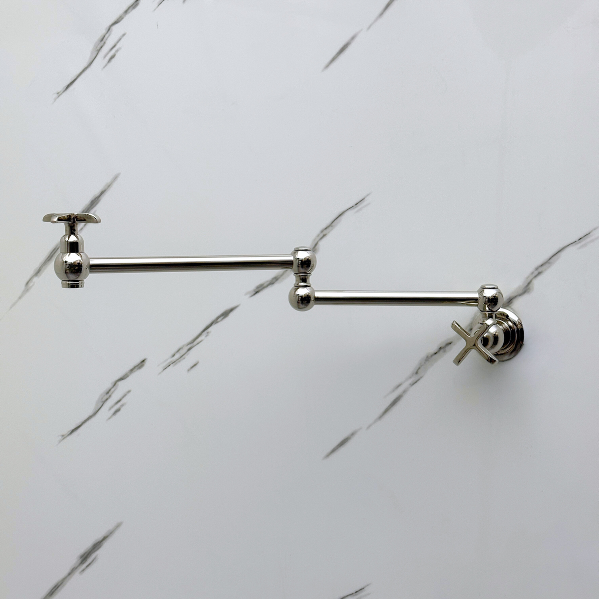 Polished Nickel Pot Filler with Cross Handles – alternate view 11