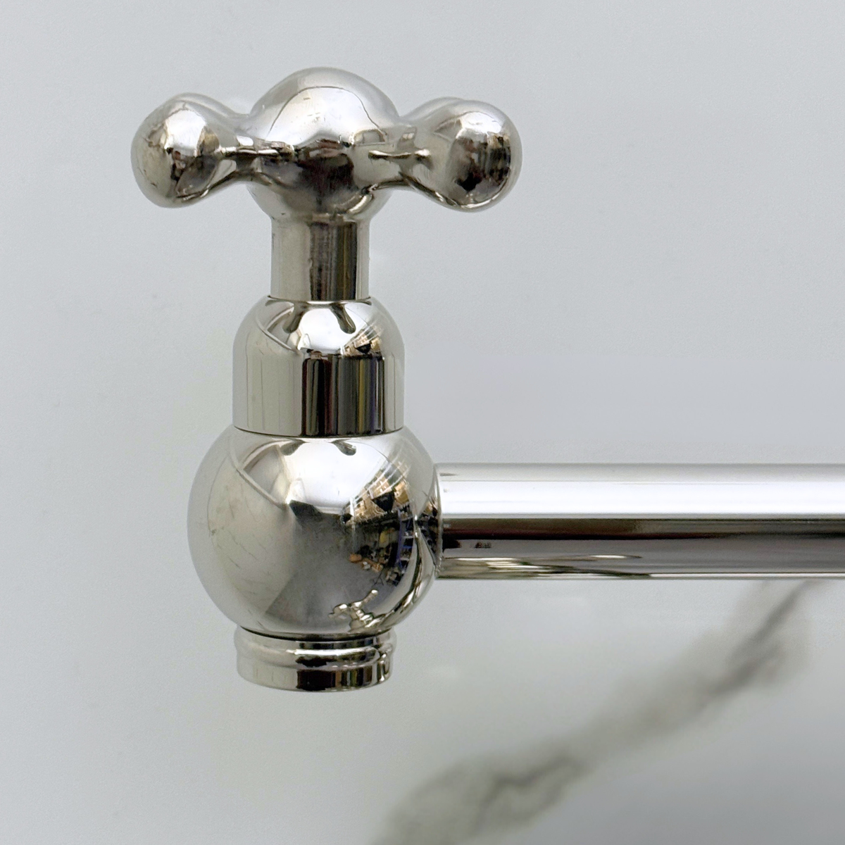Polished Nickel Pot Filler with Cross Handles – alternate view 6