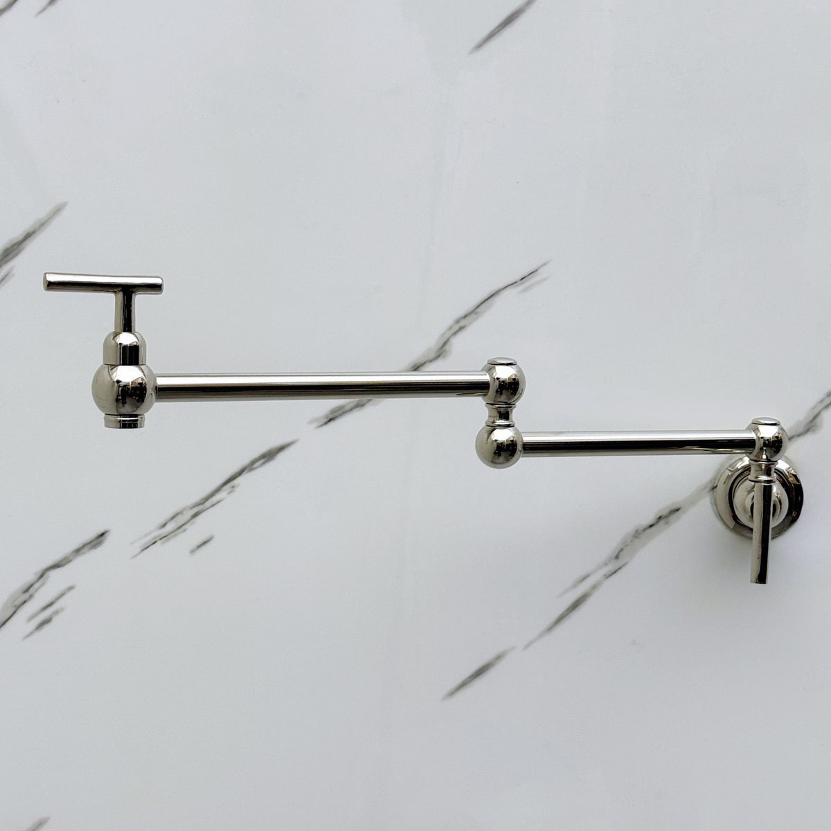 Polished Nickel Pot Filler with Lever Handles – alternate view 11