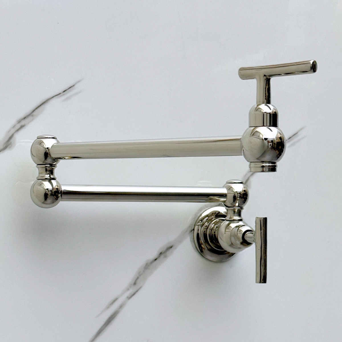 Polished Nickel Pot Filler with Lever Handles – alternate view 9